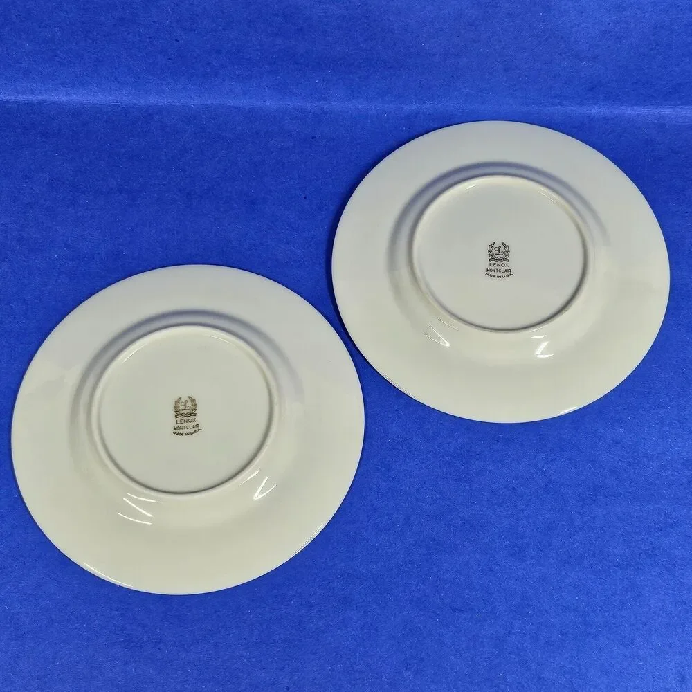 Lenox Montclair Ivory Platinum Trim - 2 Bread Plates 6 3/8